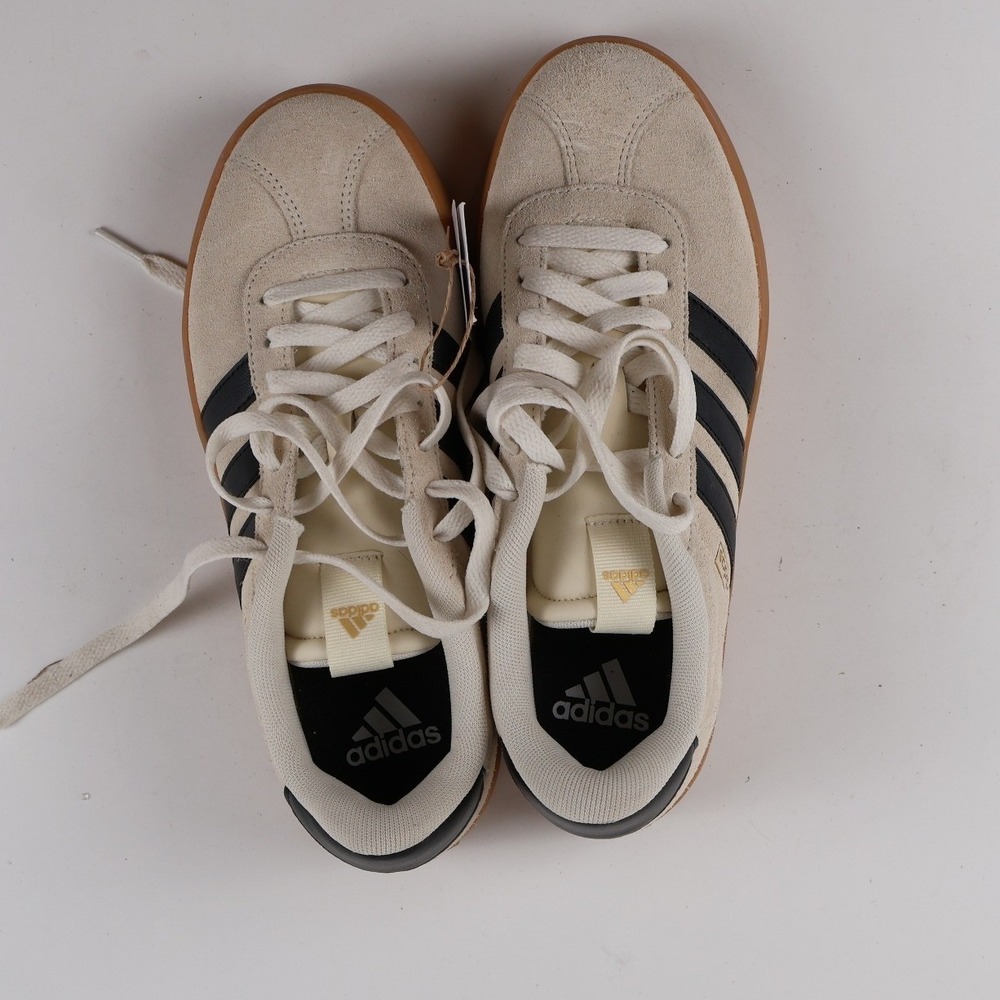 Adidas Sneakers VL Court 3.0 Beige Black 8 Suede NWT - Picture 2 of 8